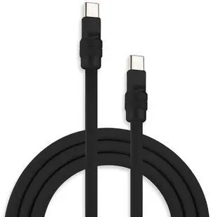 chubbycable Chubby 2.0 Fast Charging Cable Durable Soft Silicone USB C Cable 240W Extra Thick Charger Cord Compatible with iPhone 17-15 Series iPad, Black+Black, Type-C to Type-C, 9.8 FT