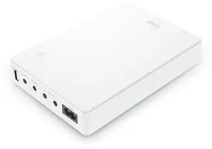 Shanqiu Mini UPS Battery Backup Uninterruptible Power Supply for Router, Modem, Security Camera with Input AC Output USB 5V DC 5V 9V 12V (74Wh White)