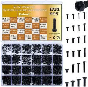 Zmbroll 1320Pcs Black Laptop Screws Kit,Notebook Tiny Computer Replacement Electronic Screws,Pan Head Small Machine Screws for Laptop,Watches,Clocks,Mobile Phone Zmbroll 1320Pcs Black Laptop Screws Kit,Notebook Tiny Computer Replacement Electronic Screws,Pan Head Small Machine Screws for Laptop,Watches,Clocks,Mobile Phone