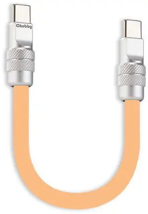 chubbycable Cute Chubby 240W Short USB-C Cable Power Bank Fast Charging Cable Silicone Charger Cord Compatible with iPhone 17-15 Series iPad, Desert, Type-C to Type-C, 10 inch