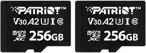 Patriot VX Series 256GB Micro SDXC V30 A2 UHS-I U3 4K UHD Memory Card 2 Pack - PSF256GVX32MCX2
