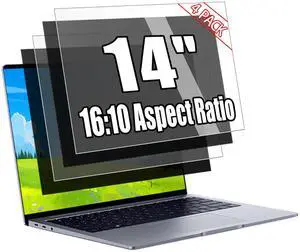 Vxaop [4 Pack] 14 Inch Laptop Privacy Screen for 16:10 Aspect Ratio - 14 Inch Anti Blue Light Screen Protector Removable Anti-Scratch Privacy Shield Screen 14in