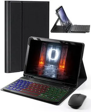 for Samsung Galaxy Tab A9+ / A9 Plus Case with Keyboard Case Tab A9+ 11-inch 2023 SM-X210/X215/X216B Dazzle Magic Keyboard Backlit Built-in Pencil Holder with Mouse - Black