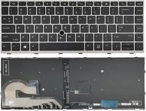 Laptop Replacement Keybaord for HP EliteBook 840 G5 / G6 846 G5 745 G5 / G6, for Zbook 14U G5 / Zbook 14U G6, with Backlit, with Pointer, US Layout, P/N: L11307-001, L14378-001, 6037B0138601