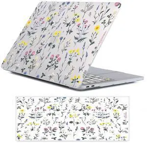 Fancity Compatible with MacBook Air 15 inch Case 2025 2024 2023 Release with M4 M3 M2 Chip, Translucent Protective Plastic Hard Case & Keyboard Cover for Model A3241 A3114 A2941, Yellow Floral