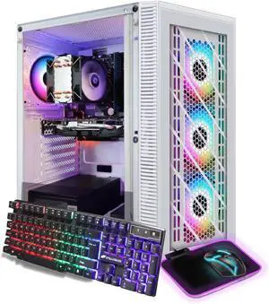 STGAubron Gaming PC Computer Desktop, Intel 10th Gen G5905 3.5GHz, Radeon RX 470 8G, 16GB DDR4, 512GB SSD, WiFi, BT 5.0, RGB Fan x4, Windows 11 Home,