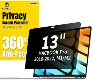 F FORITO 360° Privacy Screen Compatible with MacBook Pro 13 inch (2016, 2017, 2018, 2019, 2020, 2021, 2022, M1, M2), Eye Protection Anti Glare Anti Blue Light Laptop Privacy Filter