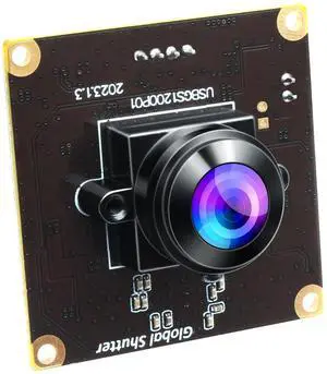 Magnolia Global Shutter USB Camera Module 1200P 90fps High Speed Lightburn Camera 2MP Wide Angle 200 Degree Fisheye Lens Webcam Slow Motion Webcam for Golf Swing, 3D Printer