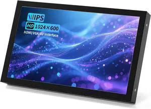 JUN-ELECTRON Mini Monitor 7 Inch Screen HDMI, VGA, AV, BNC, 1024 × 600 Small IPS Screen with Built-in Speakers, 178° Viewing Angle LCD Portable Monitor for PC/TV/DVD/CVBS (7 inch - Non Touch)