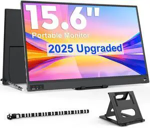 ZSCMALLS Portable Screen, 15.6" 1080P Extended Monitor, 1000:1 100% sRGB USB-C HDMI Portable Display for Laptop HDR Travel Screen with Speakers & Smart for PC PS5/4 Xbox Switch