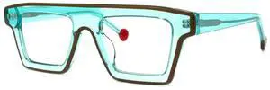 VOOGLAM Turquoise Square Frame Eyewear for Women Men Treva