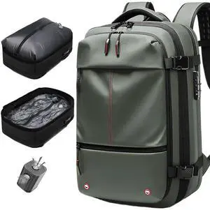 IKYWT Vacuum Seal Backpack Travel 60L Expandable Backpack with Compression System, TSA Lock Water Resistant Carry-On Backpack (with Pump)