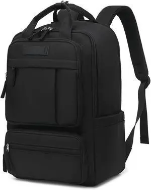 Bluboon Backpack for School Women Girls Multi Pockets Carry On Backpack Work Business Travel Bags Fashion College Bookbags (Black)