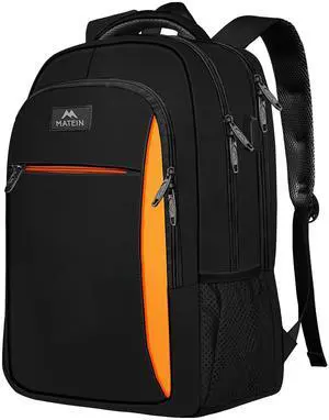 MATEIN Travel Laptop Backpack, Slim Sturdy College Laptops Backpack with USB Charging Port, Business Anti Theft Water Resistant Computer Bag Gift for Men & Women Fits 15.6 Inch Notebook