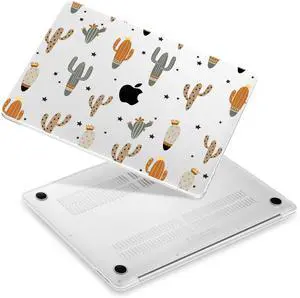 Yebiseven Case for MacBook Pro 13 inch 2022 2020 Released A2338 M2 M1 Chip/A2251/A2289, Laptop Hard Shell Case with Keyboard Cover & Screen Film & OTG Adapter & 2 Webcam Covers, Cute Cactus