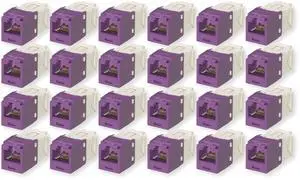 CJ688TGVL Pack of 24 Category 6 TX6 Plus Mini-Com UTP Jack Modules, Violet, TG Style, Toolless, RJ45 Ethernet High Performance Network Module, T568A/T568B Wiring CJ688TGVL Pack of 24 Category 6 TX6 Plus Mini-Com UTP Jack Modules, Violet, TG Style, Toolless, RJ45 Ethernet High Performance Network Module, T568A/T568B Wiring