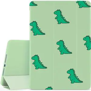 JOYLAND Dino Cartoon Pad Case Cover for 10.9" iPad Air 4/Air 5 Green Case Lovely Dinosaur Anti-Scratch Shockproof Lightweight Smart Trifold Stand Cover Soft TPU Cover for 10.9" iPad Air 4/Air 5