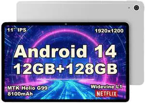 LincPlus M11 Tablet 11" Android 14 | 12GB RAM + 128GB (Expandable to 2TB) | Helio G99 | 90Hz IPS Display | 8100mAh Battery | 4 Speakers | Widevine L1 | GMS Certified  for Work, Gaming & Streaming