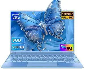 Laptop 14 Inch Celeron N5095 Up to 2.9Ghz, Win 11 Laptop with 8+256GB SSD Extension 1TB, Notebook Support 5G WiFiBluetooth 4.2Cooling Fan1920*1200Mouse and Keyboard Protector-Blue