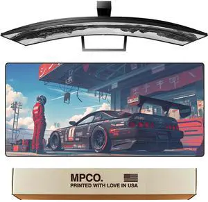 MPCO. Manga Motors Large Gaming Desk Pad - 36" x 17" Aeroglyde Fabric Sanjis-Supra Desk Mats - Non-Slip, Washable, Smooth Glide for Precision Gaming & Work