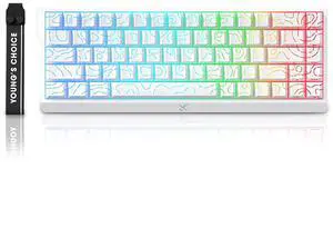 ZMX MCHOSE ACE 68 Magnetic Switch RGB Gaming Keyboard,60% Hall Effect Rapid Trigger Adjustable Actuation Hot Swap Wired Mechanical Keyboard with Side Printed Keycaps PC/Mac Gamer (White-TTC Switch)