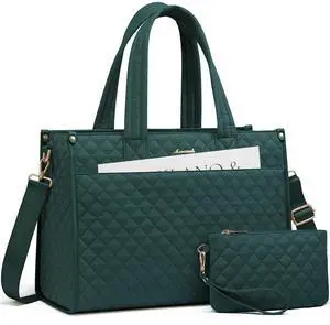 LOVEVOOK Laptop Tote Bag for Women,Canvas Work Tote Bag for Women with Clutch Purse,15.6 Inch Computer Briefcase Bag,Professional Teacher Business Office,Lightweight Shoulder Travel