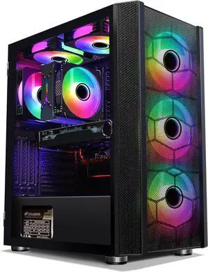 STGAubron Gaming PC Desktop Computer, Intel Core i3-10100F up to 4.3G, GeForce RTX 2060 6G, 16GB DDR4, 1TB SSD, WiFi, BT 5.0, RGB Fan x6, Windows 11 Home
