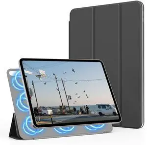 KVTVOU Magnetic Case for iPad (A16) 11th/10th Generation (11/10.9 Inch, 2025/2022), Smart Magnetic Attachment, Slim Lightweight Protective Trifold Stand Cover, Auto Sleep/Wake, Black