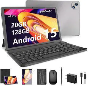11 inch Android 15 Tablet, 20GB RAM 128GB ROM , 2TB Expand, 2.4G&5G WiFi+Cellular, Octa-Core, 8000mAh, 5MP+13MP Dual Camera,T-Mobile SIM Card Support, Tableta with Keyboard , Case, Mouse, Stylus 11 inch Android 15 Tablet, 20GB RAM 128GB ROM , 2TB Expand, 2.4G&5G WiFi+Cellular, Octa-Core, 8000mAh, 5MP+13MP Dual Camera,T-Mobile SIM Card Support, Tableta with Keyboard , Case, Mouse, Stylus