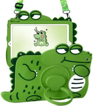 Wazzasoft for iPad Air 3rd Generation Case, Pro 10.5 Case - Cute Girls Boys Kawaii Cover Girly Cartoon Women with Rotating Handle Stand & Strap Soft Silicone Funda for iPad Air 3, Pro 10.5 Cases