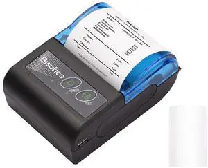 SHUAIGUO Receipt Printer, Portable Thermal Receipt Printer 2 inch Wireless BT USB Receipt Bill Ticket Printer with 58mm Print Paper Compatible with Android Windows for Restaurant Sales