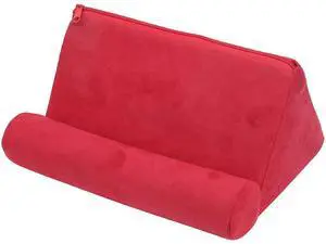 Tablet Pillow Holder for Lap & Bed Use, Soft Suede Fabric Reading Pillow Stand with Multi-Function Support for Tablets, Phones & Books | Fits Most Devices,Travel-Friendly Lightweight Design