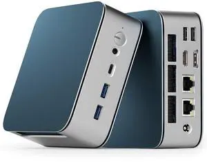 Getorli Mini PC, Dual LAN AMD R5 7430U(Max 4.3GHz), Mini Computers 16GB DDR4 RAM 1TB SSD, Mini Desktop Computer 4K 60Hz Displays/HDMI/Type-C/USB Ports/RJ45/WiFi 6/BT5.0 for Home/Office/Casual Games