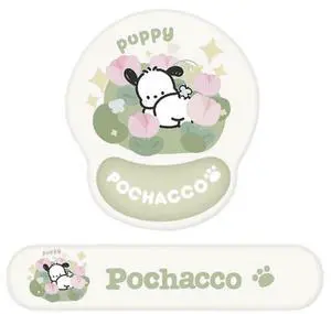 Teanea Cute Non-Slip Mouse Pad with Wrist Rest and Keyboard Wrist Support Pad for Desk Typing Gaming Home Office, Pochacco