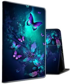 BEOTIWAD for All-New Amazon Fire HD 8 Tablet (8th/7th/6th Generation, 2018/2017/2016 Release),PU Leather Multi-Angle Anti Slide Stand Cases with Auto Wake/Sleep,Colorful Butterflies