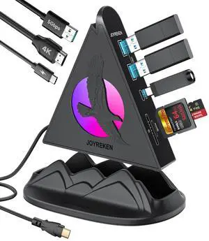 USB C Hub, 8-in-1 USB C for Laptop with 4K HDMI, PD 100W, 5Gbps USB-A 3.0 x 3 & Type C 3.0 x 1, SD/TF Card Reader, RGB Type C hub for MacBook Air/Pro, Laptop, PC, iPad, iPhone17, XPS, Surface