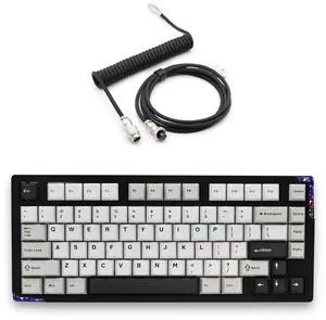 Glacier Weikav Stars75s, Wireless/Wired, Detachable USB-C, Hot Swappable, CNC Aluminum Case, RGB Lighting, Pre-Built Mechanical Keyboard (Black Anodizing, Aviator Cable)