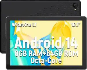 MUISOO Tablet 10 Inch, Android 14 Tablet PC, 8GB RAM+64GB ROM (1TB TF), Octa-Core 2.0 GHz, Bluetooth 5.0, WiFi 6, Widevine L1, 5MP+8MP, 5000mAh,Type-C (Black, 10) MUISOO Tablet 10 Inch, Android 14 Tablet PC, 8GB RAM+64GB ROM (1TB TF), Octa-Core 2.0 GHz, Bluetooth 5.0, WiFi 6, Widevine L1, 5MP+8MP, 5000mAh,Type-C (Black, 10)