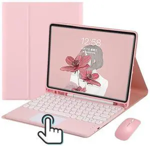 iPad Pro 11 2022 4th Gen Keyboard Case with Mouse, Touchpad & Retro Round Keys (Pink) iPad Pro 11 2022 4th Gen Keyboard Case with Mouse, Touchpad & Retro Round Keys (Pink)