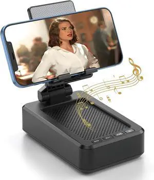 Cell Phone Stand with Wireless Bluetooth Speaker and Anti-Slip Base HD Surround Sound Perfect for Home and Outdoors with Bluetooth Speaker for Desk Compatible with iPhone/ipad/Samsung Galaxy