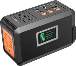Portable Power Station, 88Wh Solar Generator, Lithium Battery Power with 110V AC 150W Peak Socket/DC/USB/LED Light for Outdoor Camping Trip Hunting Emergency