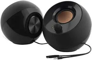 Pebble 2.0 USB-Powered Desktop Speakers with Far-Field Drivers and Passive Radiators for Pcs and Laptops (Black)