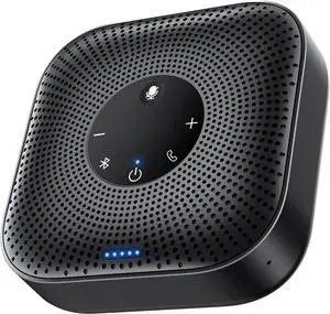 Conference Speakerphone M0 Plus, 4 AI Mics 360° Voice Pickup, Noise Reduction, USB C Speaker, Bluetooth Conference Speaker for 8 People w/Daisy Chain for 16 Compatible with Leading Software
