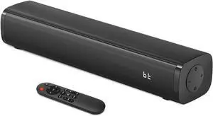2.1ch Small Sound Bars for TV with 6 Levels Voice Enhancement, Built-in Subwoofer, 16 Inches Bluetooth 5.3 Soundbar Speakers with Optical/AUX/USB Connection, S100