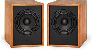 Huntley Powered Bookshelf Speakers with Built-in Amplifier and 3" Drivers for Turntable, TV, PC and Wireless Music Streaming Featuring Bluetooth 5, RCA and Aux (EBB10)