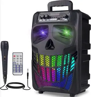 Cool Skull Bluetooth Speakers, Portable Wireless Speaker, Compatible with Smartphones and Tablets, Suit for Home Garden Party