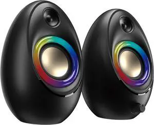 Computer Speakers for Desktop PC, Bluetooth 5.4 Desktop Speakers with 2 Speaker Units, Dynamic RGB Light USB Speaker, USB/Type-C Powered Plug & Play PC Speakers for Desktop, Laptops, Tablet