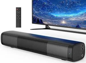 15.2 Inch Compact Sound Bar for Smart TV, 50W Soundbar for TV with Bluetooth5.3, Opt & AUX, Easy Setup & Wall Mountable, Perfect tv Sound bar for PC and Small Spaces Like Bedrooms