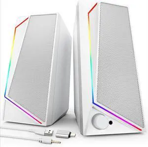 Computer Speakers, USB/USB-C Powered PC Speakers with Loud Stereo Sound, Headphone-in for Desktop, Laptop, Monitor