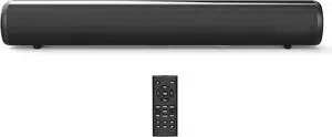 Sound Bar for TV, Bluetooth Small TV Soundbar Speaker, Optical/HDMI/Aux/Coax/USB/Bluetooth Connection for TV, PC, Projectors, Includes Remote Control, 16 inch